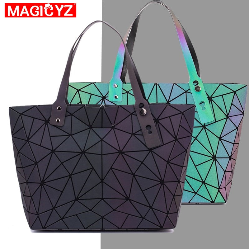 Women's large capacity holographic laser Big bag