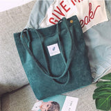 Women Corduroy Shoulder Shopping Bags